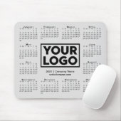 Moderne 2027 Kalender Geschäft Firmenlogo Grau Mousepad (Mit Mouse)