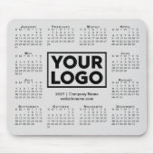 Moderne 2027 Kalender Geschäft Firmenlogo Grau Mousepad (Vorne)