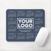 Moderne 2027 Kalender Geschäft Logo Navy Blau Mousepad (Mit Mouse)