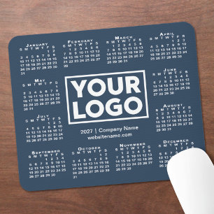 Moderne 2027 Kalender Geschäft Logo Navy Blau Mousepad