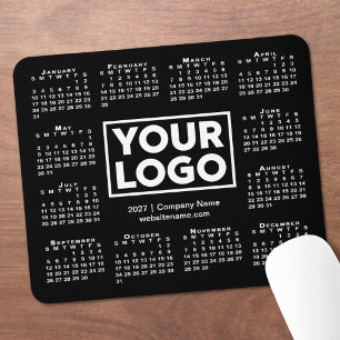 Moderne 2027 Kalender Geschäft Logo Schwarz Mousepad
