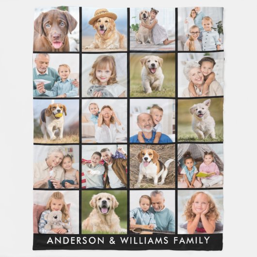 Moderne 20 Foto Collage Personalisiert Einfache Fa Fleecedecke (Vorderseite)