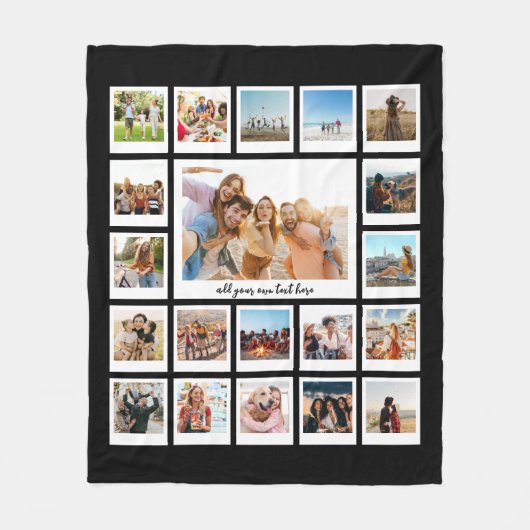 Moderne 20 FotoCollage Fleecedecke (Vorderseite)