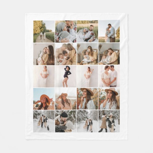 Moderne 20 FotoCollage Fleecedecke (Vorderseite)