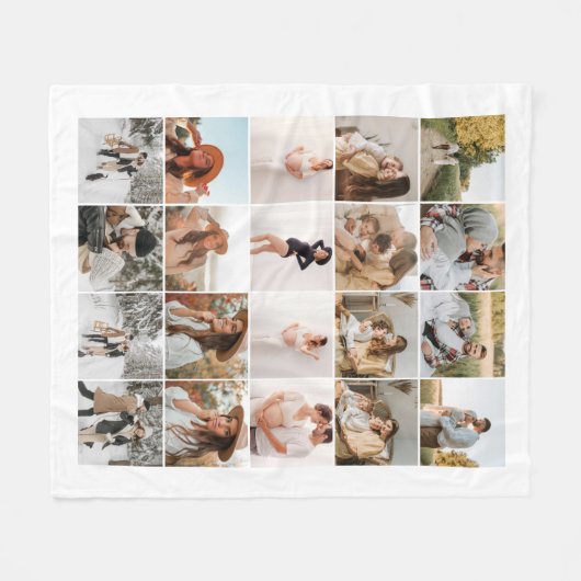 Moderne 20 FotoCollage Fleecedecke (Vorderseite (Horizontal))