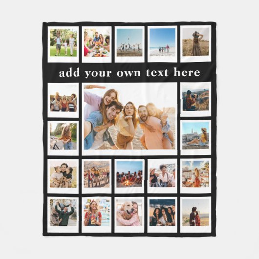Moderne 20 Personalisierte FotoCollage Fleecedecke (Vorderseite)