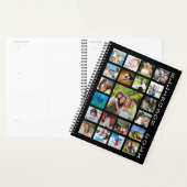 Moderne 21 Foto Collage Family Black Personalisier Planer (Anzeige)