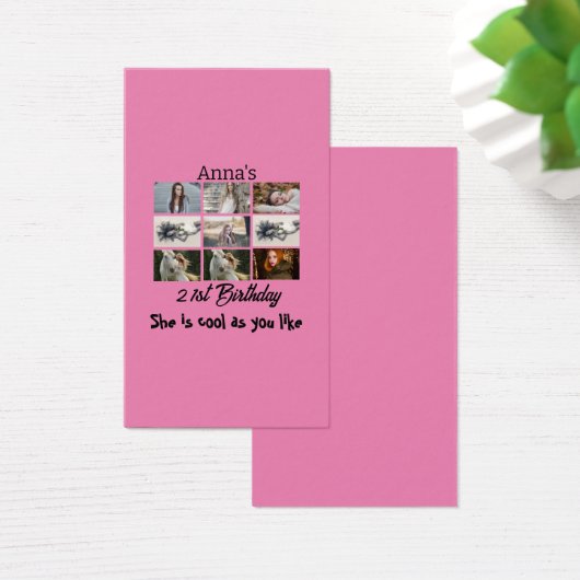 Moderne 21. Geburtstag personalisiert 9 FotoCollag (Schreibtisch)