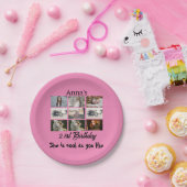 Moderne 21. Geburtstag personalisiert 9 FotoCollag Pappteller (Party)