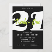 Moderne, 21. Geburtstagseinladungen Einladung (Vorderseite)