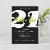 Moderne, 21. Geburtstagseinladungen Einladung (Stehend Vorderseite)