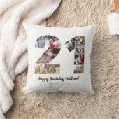 Moderne 21. Nummer Foto Collage Custom Gruß Kissen (Decke)