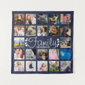 Moderne 22 Familien-Foto-Collage u. weiße Wandteppich (Vorderseite)