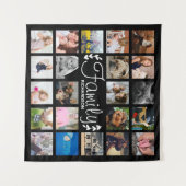 Moderne 22 Familien-Foto-Collagen-weißes Wandteppich (Vorderseite (Horizontal))