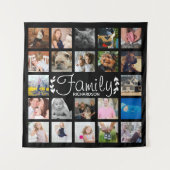 Moderne 22 Familien-Foto-Collagen-weißes Wandteppich (Vorderseite)