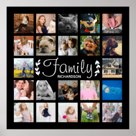 Moderne 22-Familien-Fotocollage Laurels Poster