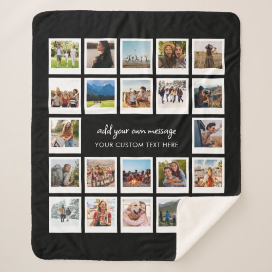 Moderne 22 Personalisierte FotoCollage Sherpadecke (Vorderseite)