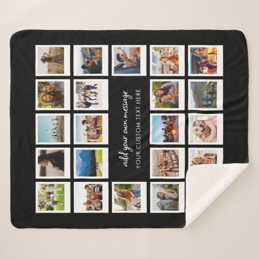 Moderne 22 Personalisierte FotoCollage Sherpadecke (Vorderseite (Horizontal))