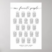 Moderne 22 Tische unsere Lieblings-Sitzkarte Poster (Vorne)