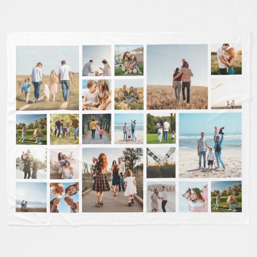 Moderne 23 FotoCollage Fleecedecke (Vorderseite (Horizontal))