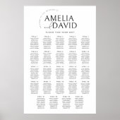 Moderne 24 Tische Begrüßungssitzkarte Poster (Vorne)