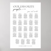 Moderne 24 Tische Begrüßungssitzkarte Poster (Vorne)