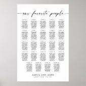 Moderne 24 Tische unsere Lieblings-Sitzkarte Poster (Vorne)