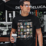 Moderne 25 FotoCollage | T - Shirt<br><div class="desc">Erstellen Sie Ihren eigenen T - Shirt zur Beerdigungsdenkung mit 25 Fotos Ihrer Lieben,  deren Namen,  Daten und einer persönlichen Nachricht. Perfekte Hommage für Beerdigungen,  Wachsamkeit und Gedenkdienste. Der Textstil,  die Größe und die Farbe können durch Anklicken des Links nach der Personalisierung angepasst werden.</div>