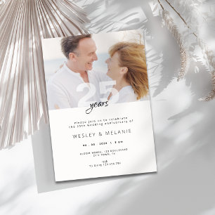 Moderne 25. Hochzeitstag-Karte mit Foto Einladung