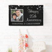 Moderne 25-jährige Foto Black Silver Stars Banner (Insitu)