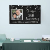 Moderne 25-jährige Foto Black Silver Stars Banner (Messeveranstaltung)