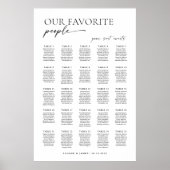 Moderne 25 Tische Begrüßungskarte Poster (Vorne)