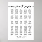 Moderne 25 Tische unsere Lieblings-Sitzkarte Poster (Vorne)