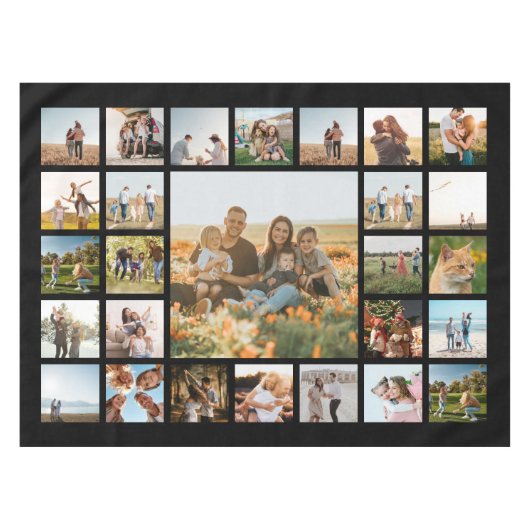 Moderne 27 FotoCollage Tischdecke (Vorderseite (Horizontal))