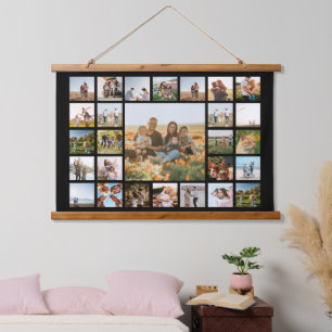 Moderne 27 FotoCollage Wandteppich Mit Holzrahmen