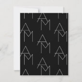 Moderne 2 Anfangsbuchstaben Muster | Schwarz & Wei Einladung (Vorderseite)