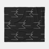 Moderne 2 Anfangsbuchstaben Muster | Schwarz & Wei Fleecedecke (Vorderseite (Horizontal))