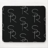 Moderne 2 Anfangsbuchstaben Muster | Schwarz & Wei Mousepad (Vorne)