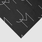 Moderne 2 Anfangsbuchstaben Muster | Schwarz & Wei Seidenpapier (Ausschnitt)