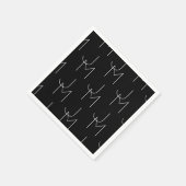 Moderne 2 Anfangsbuchstaben Muster | Schwarz & Wei Serviette (Ecke)