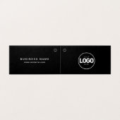 Moderne 2-Falten-Black Clothing-Logo Preis-Hang-Ta (Außenseite Aufgefaltet)