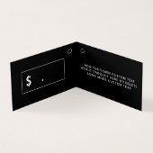 Moderne 2-Falten-Black Clothing-Logo Preis-Hang-Ta (Innenseite)