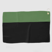 Moderne 2 Farben | Fern Leaf und Schwarz Golfhandtuch (Horizontal)