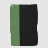 Moderne 2 Farben | Fern Leaf und Schwarz Golfhandtuch (Vorderseite)