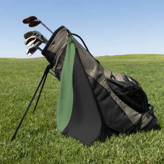 Moderne 2 Farben | Fern Leaf und Schwarz Golfhandtuch (Gras)