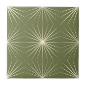 Moderne 2-Farben-Geometrie-Muster #25 Olivgrün ID1 Fliese (Vorderseite)