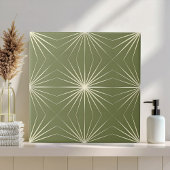Moderne 2-Farben-Geometrie-Muster #25 Olivgrün ID1 Fliese