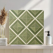 Moderne 2-Farben-Geometrie-Muster #26 Olivgrün ID1 Fliese