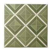 Moderne 2-Farben-Geometrie-Muster #26 Olivgrün ID1 Fliese (Vorderseite)