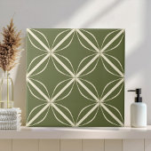 Moderne 2-Farben-Geometrie-Muster #27 Olivgrün ID1 Fliese